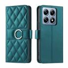 For Xiaomi 14T Ring Buckle Rhombic Leather Phone Case(Green) - 1