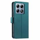 For Xiaomi 14T Ring Buckle Rhombic Leather Phone Case(Green) - 3