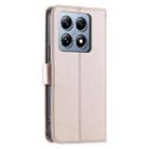For Xiaomi 14T Ring Buckle Rhombic Leather Phone Case(Rose Gold) - 3