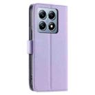 For Xiaomi 14T Ring Buckle Rhombic Leather Phone Case(Purple) - 3