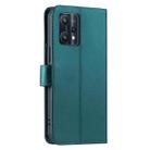 For Realme 9 Pro / V25 / 9 5G EU Ring Buckle Rhombic Leather Phone Case(Green) - 3