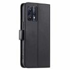 For Realme 9 Pro / V25 / 9 5G EU Ring Buckle Rhombic Leather Phone Case(Black) - 3