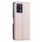 For Realme 9 Pro / V25 / 9 5G EU Ring Buckle Rhombic Leather Phone Case(Rose Gold) - 3