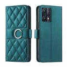 For Realme 9 Pro+ / 9 4G Ring Buckle Rhombic Leather Phone Case(Green) - 1