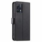 For Realme 9 Pro+ / 9 4G Ring Buckle Rhombic Leather Phone Case(Black) - 3