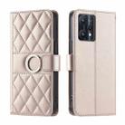 For Realme 9 Pro+ / 9 4G Ring Buckle Rhombic Leather Phone Case(Rose Gold) - 1