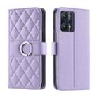 For Realme 9 Pro+ / 9 4G Ring Buckle Rhombic Leather Phone Case(Purple) - 1