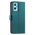 For Realme 9i Ring Buckle Rhombic Leather Phone Case(Green) - 3