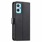 For Realme 9i Ring Buckle Rhombic Leather Phone Case(Black) - 3