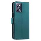 For Realme C35 4G Ring Buckle Rhombic Leather Phone Case(Green) - 3