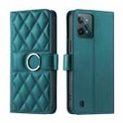 For Realme C31 4G Ring Buckle Rhombic Leather Phone Case(Green) - 1