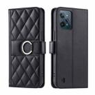 For Realme C31 4G Ring Buckle Rhombic Leather Phone Case(Black) - 1