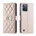 For Realme C31 4G Ring Buckle Rhombic Leather Phone Case(Rose Gold) - 1