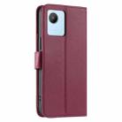 For Realme C30 / C30S Ring Buckle Rhombic Leather Phone Case(Red) - 3