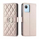 For Realme C30 / C30S Ring Buckle Rhombic Leather Phone Case(Rose Gold) - 1