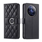 For Realme 12 Pro 5G / 12 Pro+ 5G Ring Buckle Rhombic Leather Phone Case(Black) - 1