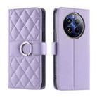 For Realme 12 Pro 5G / 12 Pro+ 5G Ring Buckle Rhombic Leather Phone Case(Purple) - 1