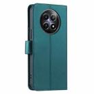 For Realme 12 5G Global Ring Buckle Rhombic Leather Phone Case(Green) - 3