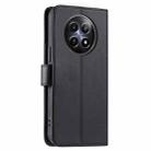 For Realme 12 5G Global Ring Buckle Rhombic Leather Phone Case(Black) - 3