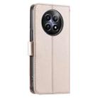 For Realme 12 5G Global Ring Buckle Rhombic Leather Phone Case(Rose Gold) - 3