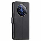 For Realme 12+ 5G Global Ring Buckle Rhombic Leather Phone Case(Black) - 3