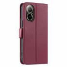 For Realme C67 4G Global Ring Buckle Rhombic Leather Phone Case(Red) - 3