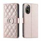 For Realme C67 4G Global Ring Buckle Rhombic Leather Phone Case(Rose Gold) - 1