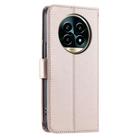 For Realme 13+ 5G Global Ring Buckle Rhombic Leather Phone Case(Rose Gold) - 3