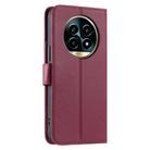 For Realme 13 Pro+ 5G Global Ring Buckle Rhombic Leather Phone Case(Red) - 3