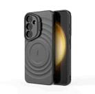 For Samsung Galaxy S25 5G Lens Frame Bracket Corrugated MagSafe Phone Case(Black) - 3