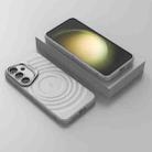 For Samsung Galaxy S25+ 5G Lens Frame Bracket Corrugated MagSafe Phone Case(Grey) - 2