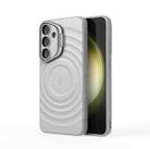 For Samsung Galaxy S25+ 5G Lens Frame Bracket Corrugated MagSafe Phone Case(Grey) - 3