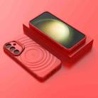 For Samsung Galaxy S25+ 5G Lens Frame Bracket Corrugated MagSafe Phone Case(Red) - 2