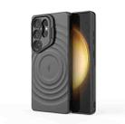 For Samsung Galaxy S25 Ultra 5G Lens Frame Bracket Corrugated MagSafe Phone Case(Black) - 3
