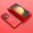 For Samsung Galaxy S25 Ultra 5G Lens Frame Bracket Corrugated MagSafe Phone Case(Red) - 2