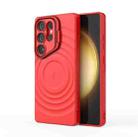 For Samsung Galaxy S25 Ultra 5G Lens Frame Bracket Corrugated MagSafe Phone Case(Red) - 3