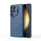 For Samsung Galaxy S25 Ultra 5G Lens Frame Bracket Corrugated MagSafe Phone Case(Dark Blue) - 3