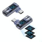 Type-C Male to 8 Pin Female Smart Digital Display Side Bend Charging Adapter(Blue) - 1