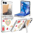 For Samsung Galaxy Z Flip6 5G Sticker TPU Hybrid PC Shockproof Phone Case with Holder(Big Love) - 1