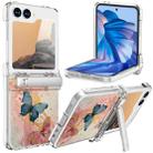 For Samsung Galaxy Z Flip6 5G Sticker TPU Hybrid PC Shockproof Phone Case with Holder(Butterfly) - 1