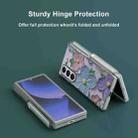 For Samsung Galaxy Z Fold6 5G Sticker TPU Hybrid PC Holder Shockproof Phone Case with Tempered Film(Purple) - 2