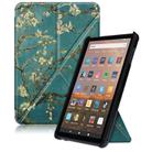 For Amazon Fire HD 8 (2020) Coloured Drawing Transformers Style Horizontal Flip Leather Case with Holder & Sleep / Wake-up Function(Apricot Flower) - 1