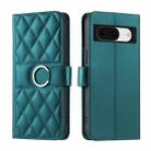 For Google Pixel 8 Ring Buckle Rhombic Leather Phone Case(Green) - 1