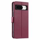 For Google Pixel 8a Ring Buckle Rhombic Leather Phone Case(Red) - 3