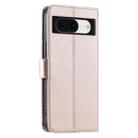 For Google Pixel 8a Ring Buckle Rhombic Leather Phone Case(Rose Gold) - 3