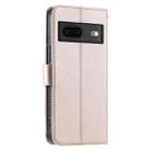 For Google Pixel 7 Ring Buckle Rhombic Leather Phone Case(Rose Gold) - 3