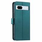 For Google Pixel 7a Ring Buckle Rhombic Leather Phone Case(Green) - 3