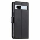 For Google Pixel 7a Ring Buckle Rhombic Leather Phone Case(Black) - 3