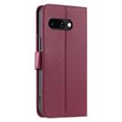 For Google Pixel 9a Ring Buckle Rhombic Leather Phone Case(Red) - 3