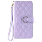 For Google Pixel 9a Ring Buckle Rhombic Leather Phone Case(Purple) - 2